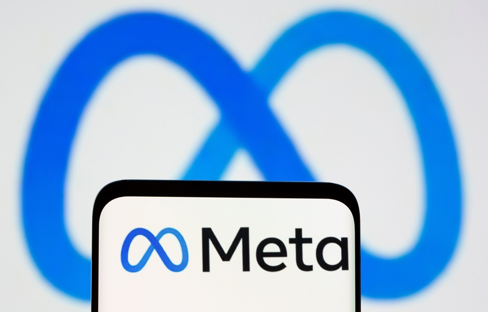 Facebook’s new rebrand logo Meta is seen on smartphone in this illustration picture