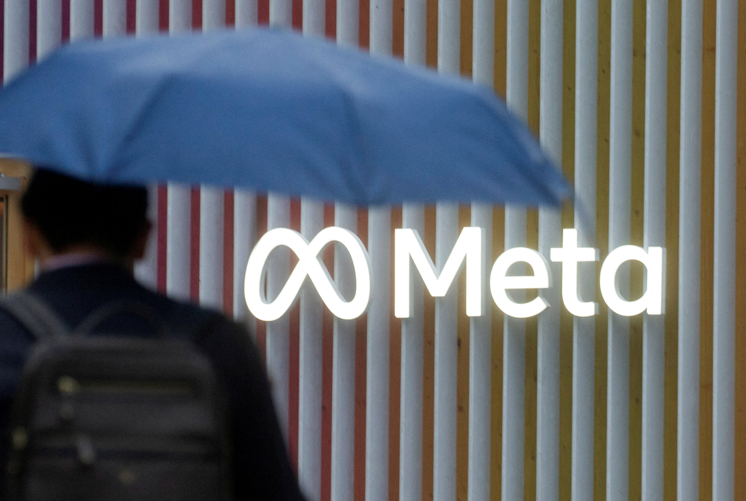 FILE PHOTO: Logo of Meta Platforms is seen in Davos