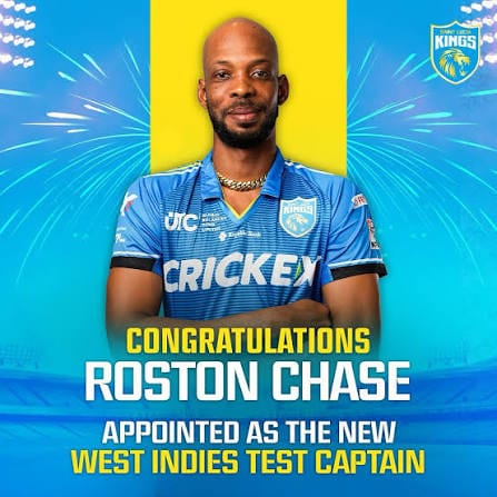 Roston Chase Named Saint Lucia Kings Captain for CPL Title Defence