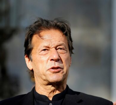 FILE PHOTO: Pakistan’s Prime Minister Imran Khan speaks during a joint news conference with Afghan President Ashraf Ghani at the presidential palace in Kabul