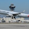 FILE PHOTO: An American Airlines Airbus A321 plane takes off from Los Angeles International airport