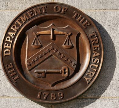 FILE PHOTO: The U.S Treasury building in Washington.
