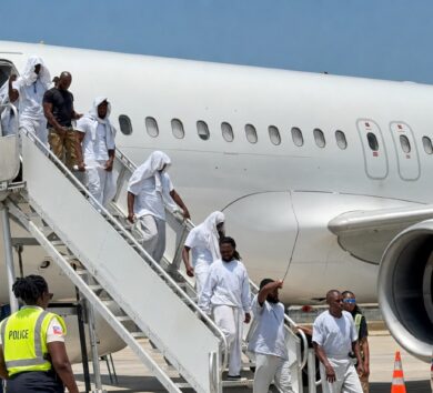 Haitians deported by the United States arrive in Cap-Haïtien on Thursday, July 16, 2026. Photo via Haiti's National Office of Migration’s site