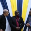 Aldrick McNab, Paul Francis and Dr Kevin Brown at Stephen Francis Wake