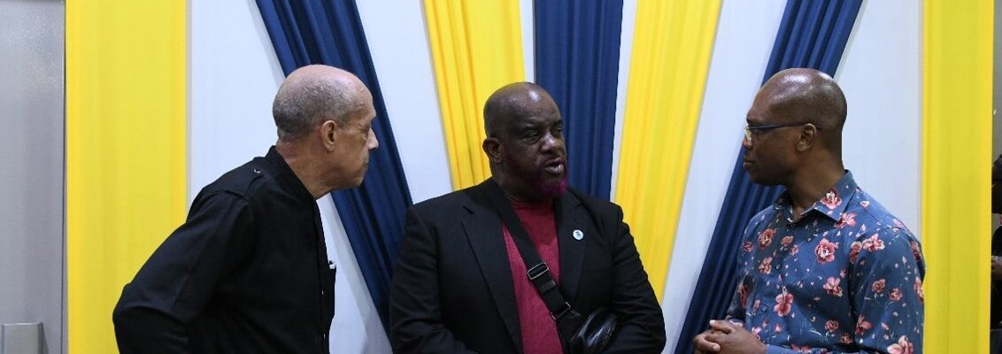 Aldrick McNab, Paul Francis and Dr Kevin Brown at Stephen Francis Wake