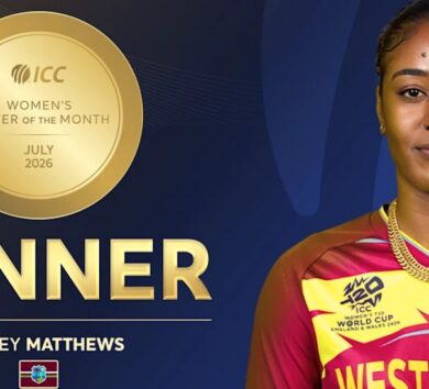 Hayley Matthews ICC Player for the month
