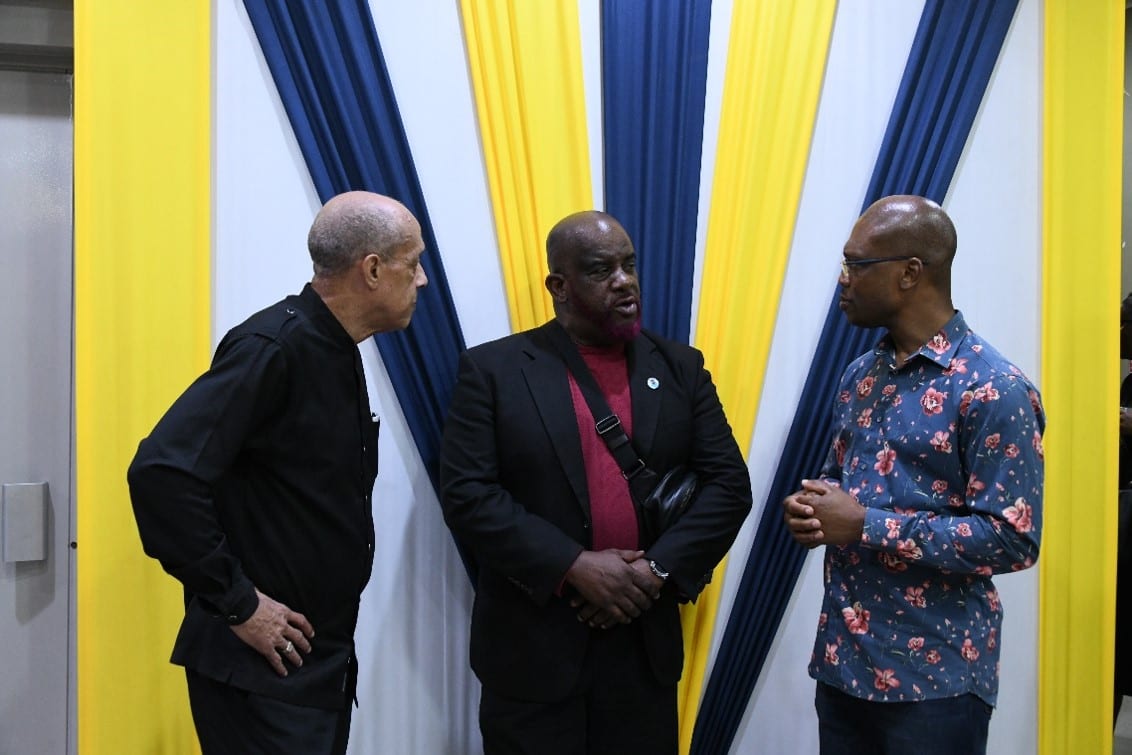 Aldrick McNab, Paul Francis and Dr Kevin Brown at Stephen Francis Wake