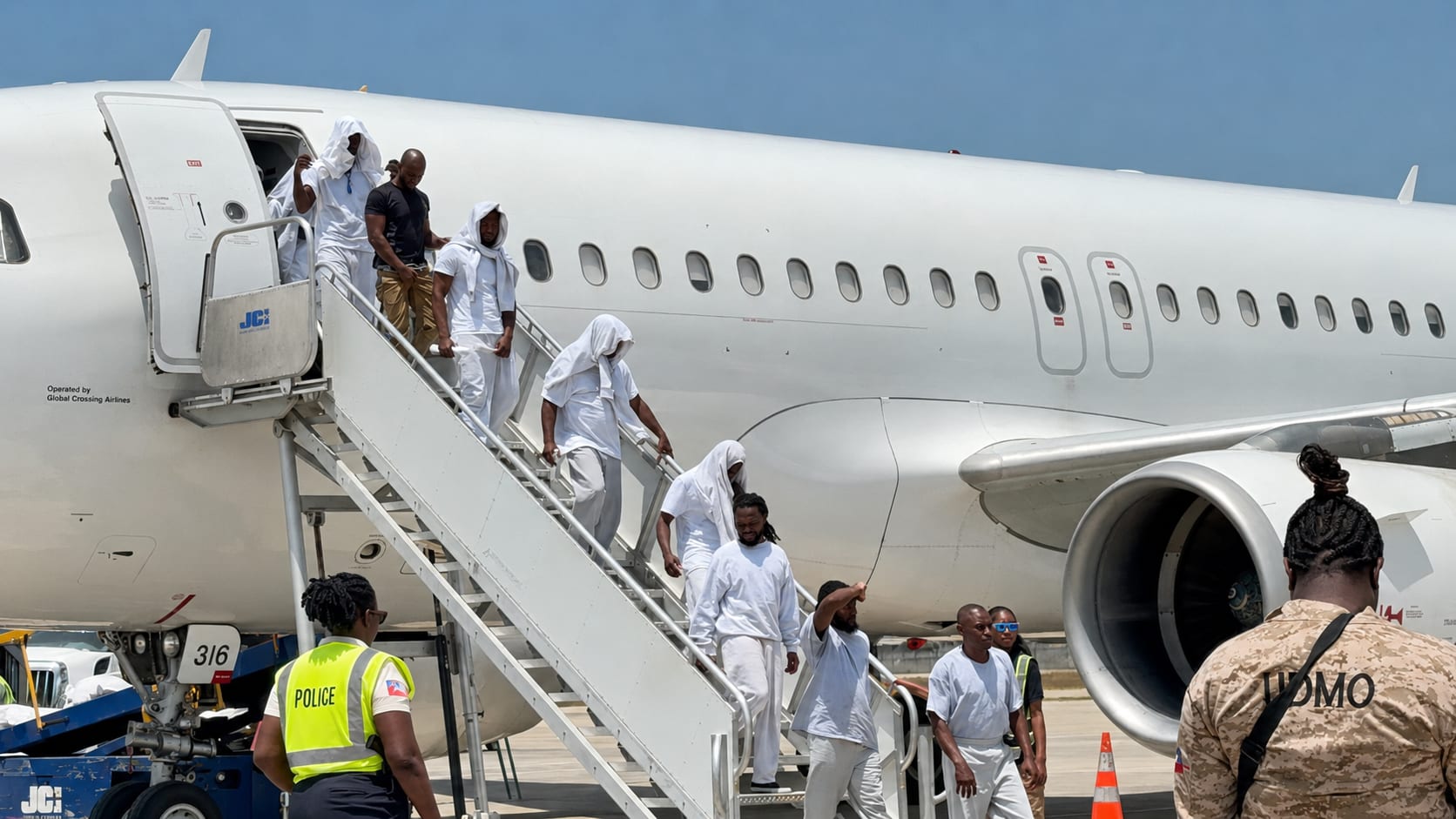 Haitians deported by the United States arrive in Cap-Haïtien on Thursday, July 16, 2026. Photo via Haiti's National Office of Migration’s site