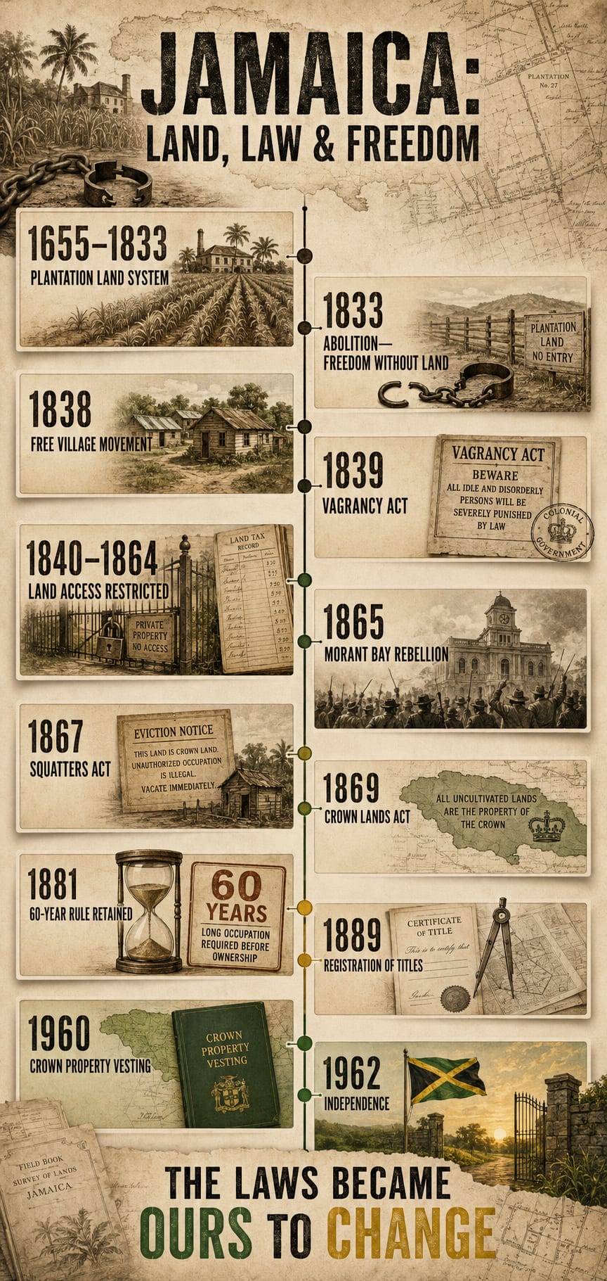 Jamaica’s Land, Law & Freedom Timeline