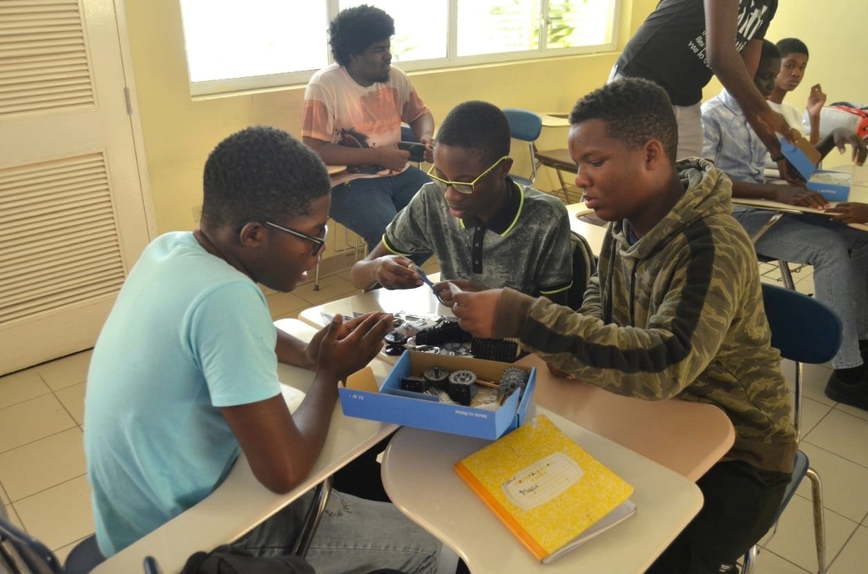 UTech, Ja STEM Summer Camp students working on robot 2