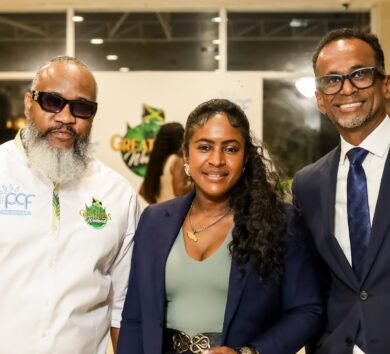 Caption From Left Curtis Hyatt, Promoter, PCF_ Mikisha Silvera, Destination Manager, Kingston & St. Andrew, TPDCo_ Dr. Carey Wallace, Executive Director, TEF at the recent Launch of Greatness Weekend 2026