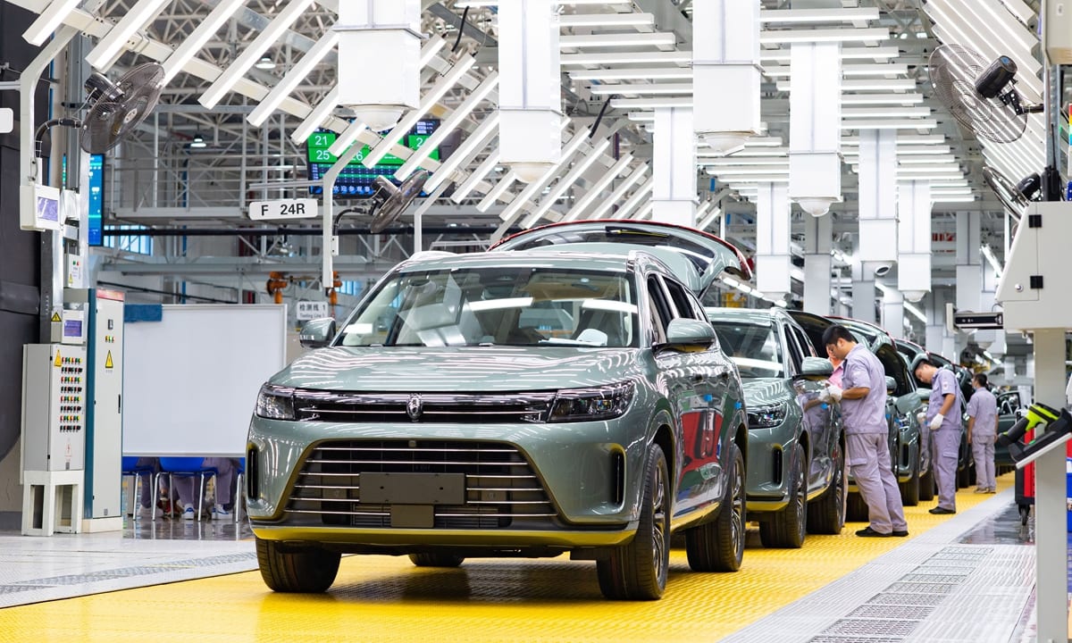 An NEV manufacturing line in Southwest China's Chongqing Municipality Photo_ VCG