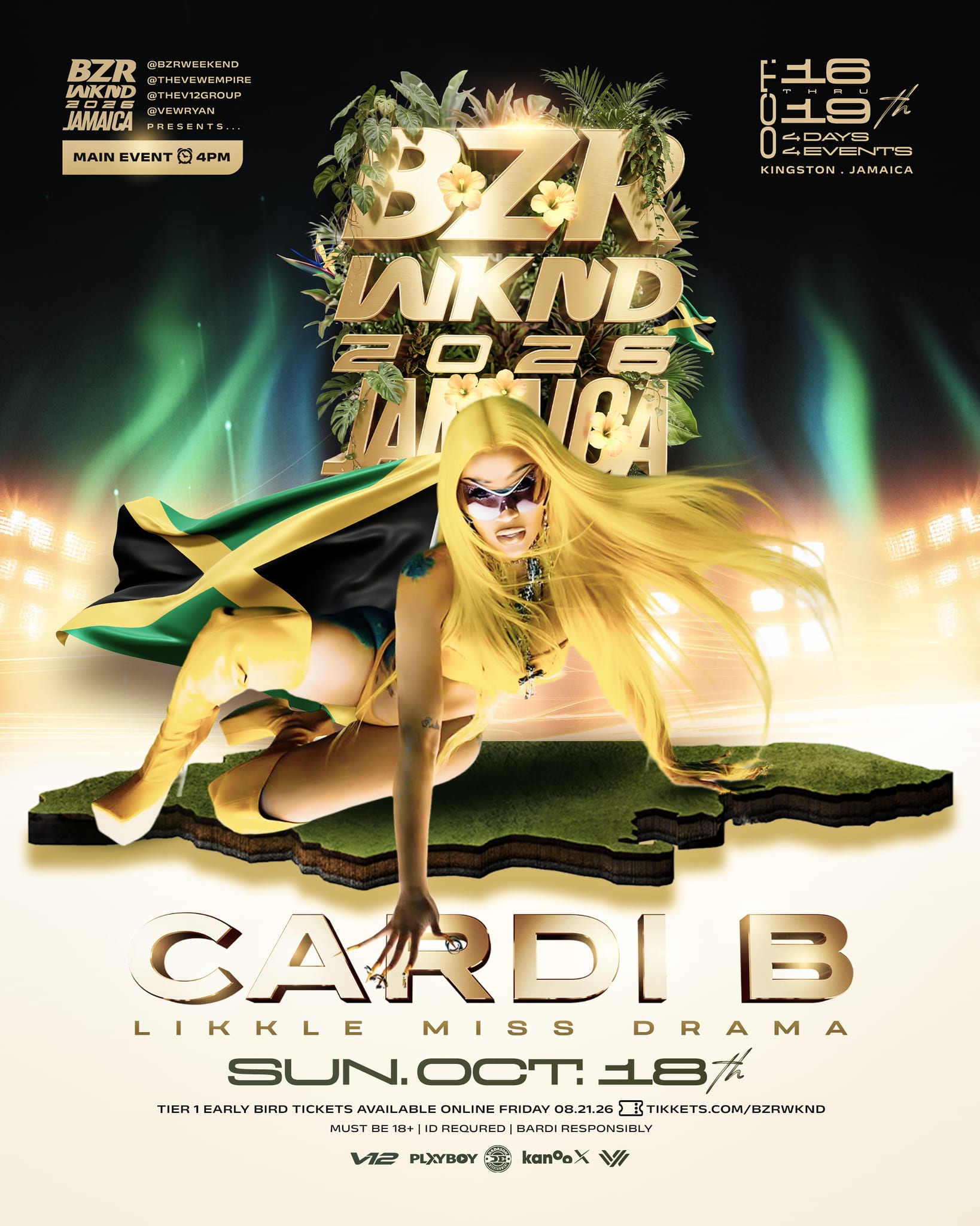 BZR WKND Jamaica 2026 Main Creative with Cardi B (Kingston, JA _ 10-18-26) Portrait (V2)