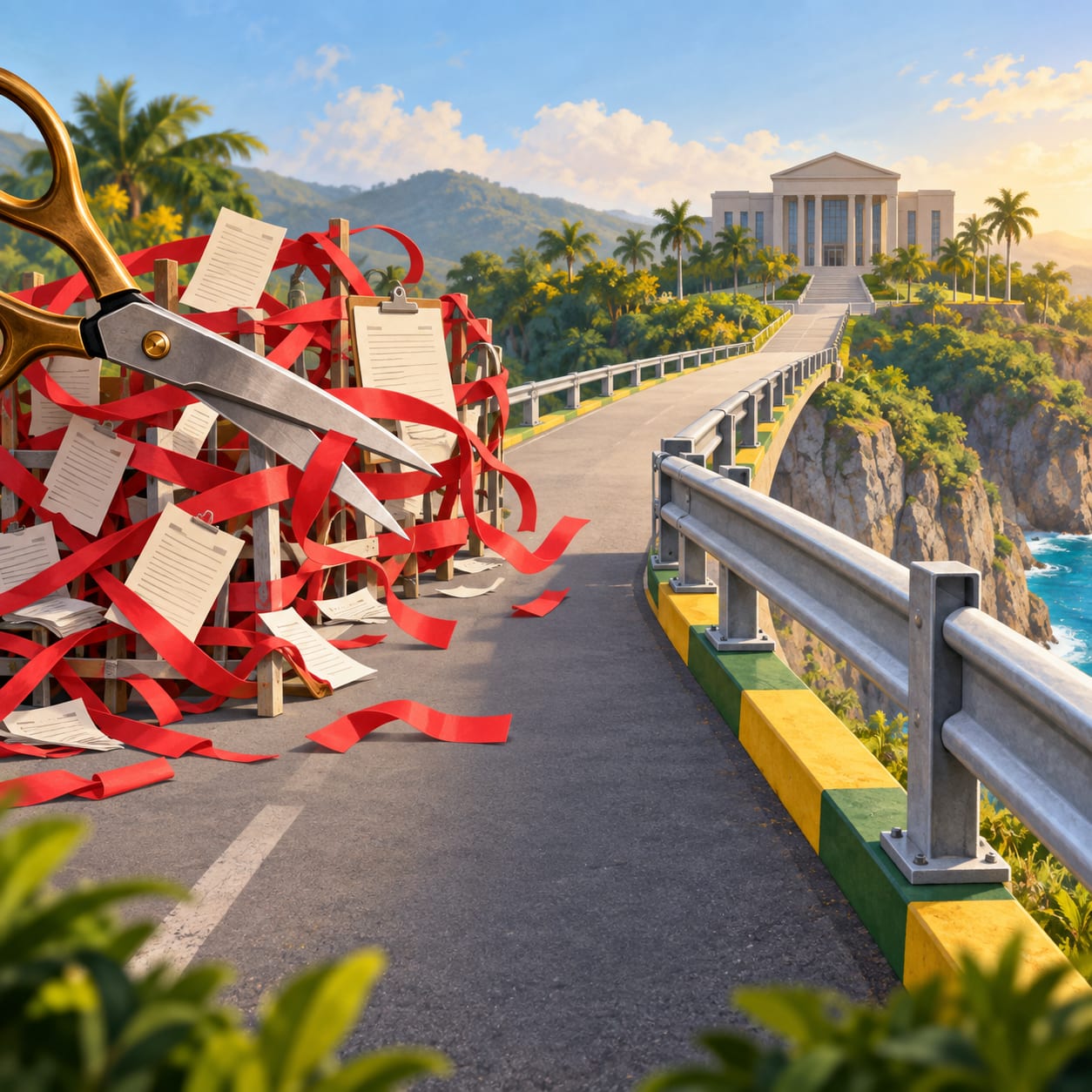 Cut red tape, protect the guardrail