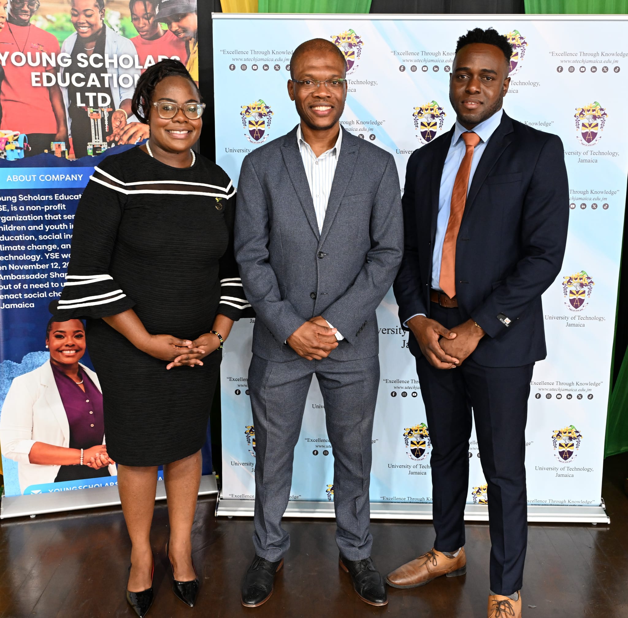 Dr. Brown Mr Moyan Martin and Miss Watson at the Young Scholars Innovation Day 2026