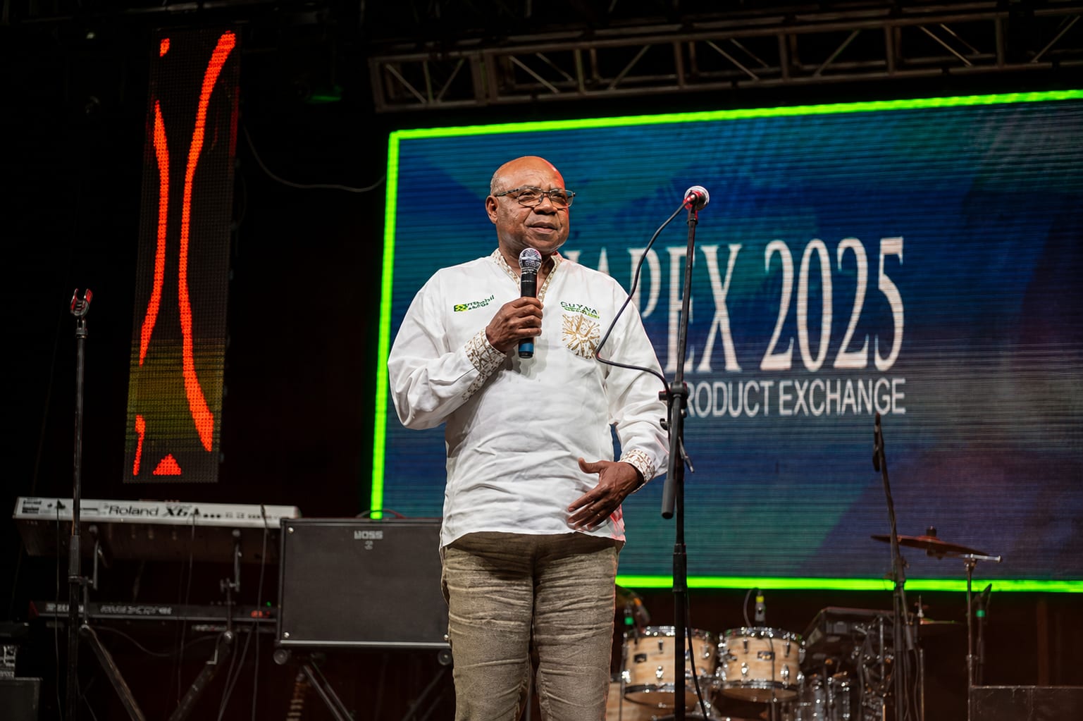 Minister of Tourism, Hon Edmund Bartlett addresses attendees at the JAPEX 2025 welcome ceremony held at Harmony Beach Park last year.
