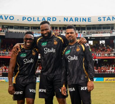 Bravo, Pollard and Narine cricket stand