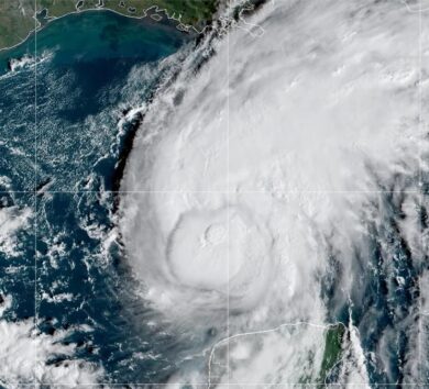A satellite image of Hurricane Isaias on October 8. NOAA:GOES