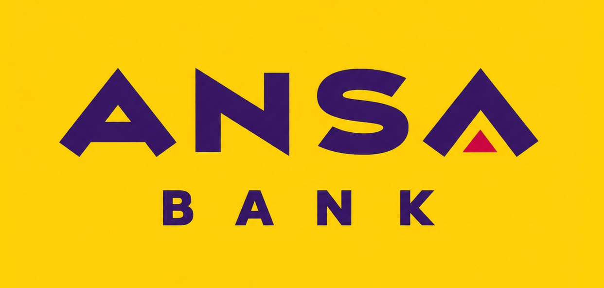 ANSA BANK logo on golden background