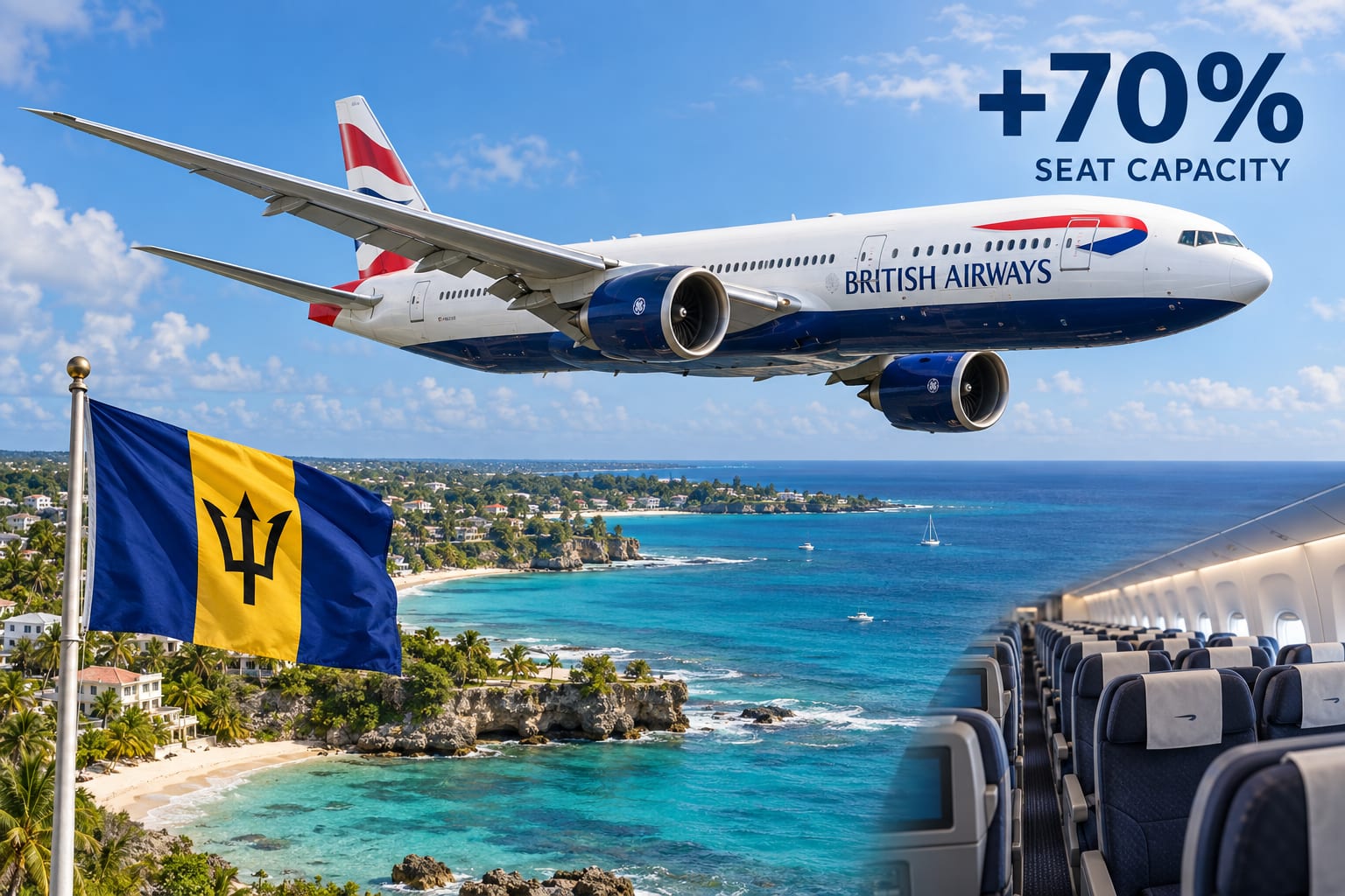 British Airways adds 70% Barbados seats