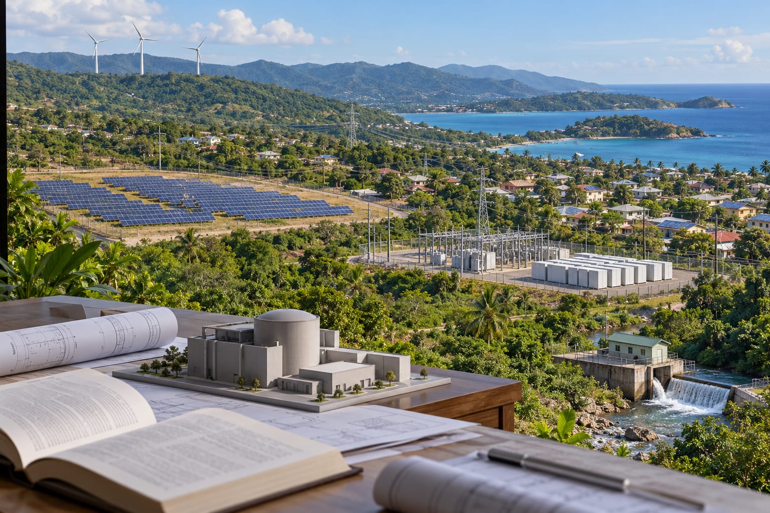 Caribbean grid beside a reactor model