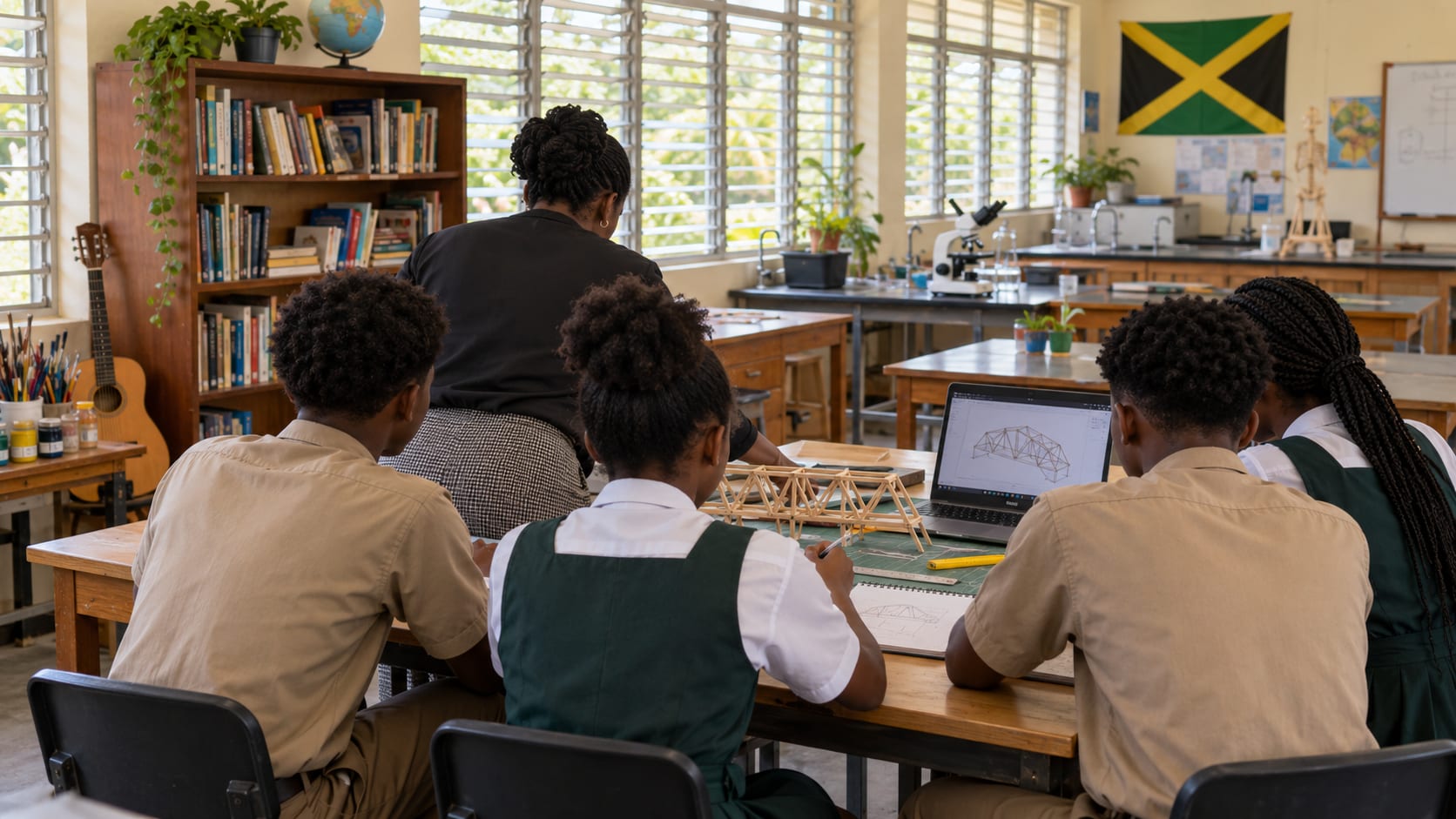 Jamaican students design a bridge