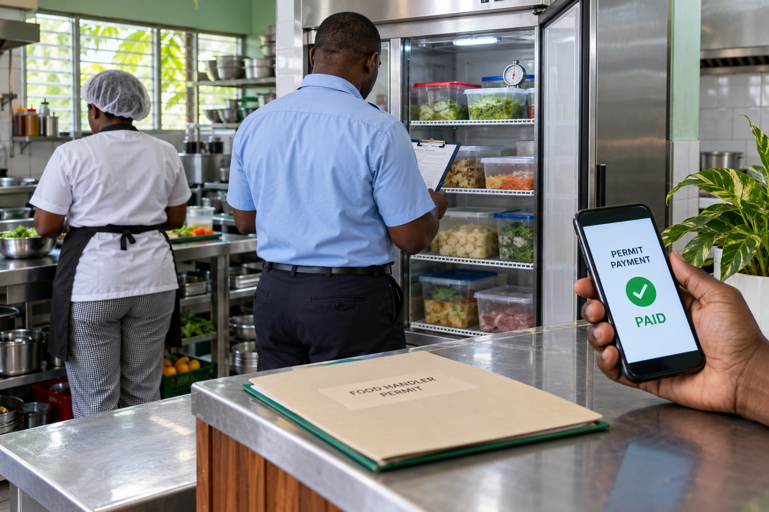 Kitchen inspection with online permit payment