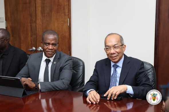 National Security Minister, Dr. Horace Chang and Police Commissioner, Dr. Kevin Blake