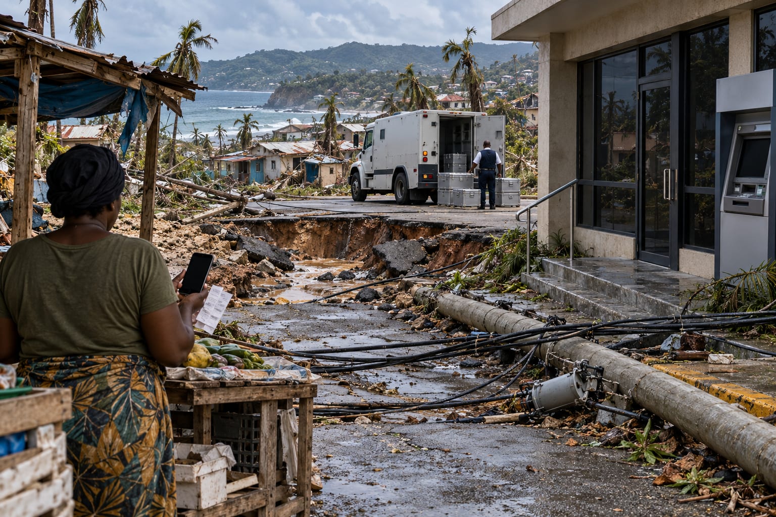 Storm-Damaged Roads Block Cash Delivery