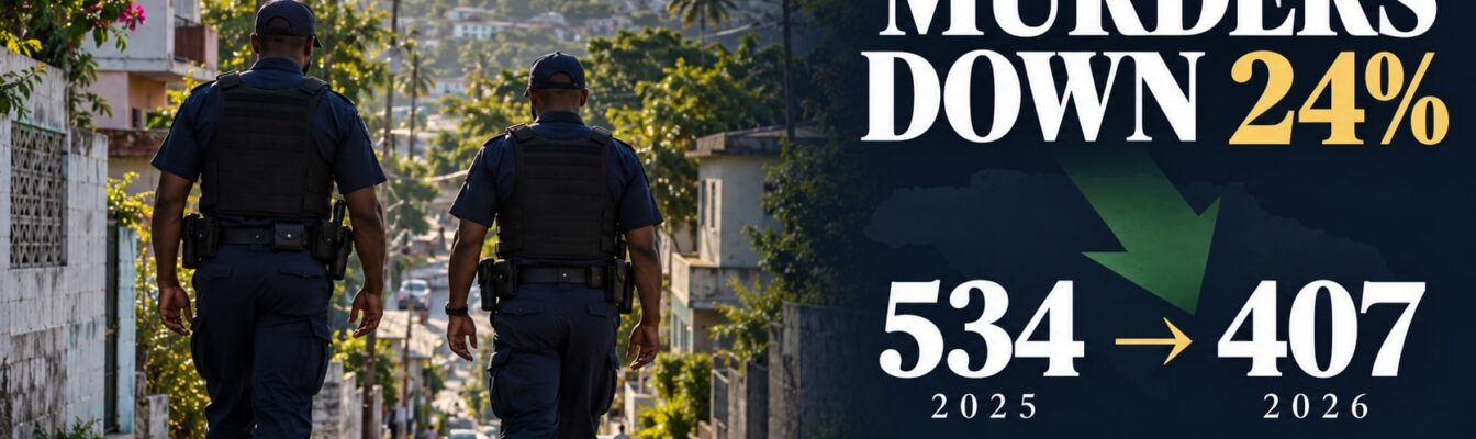 Jamaica police patrol and declining murder figures