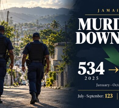 Jamaica police patrol and declining murder figures